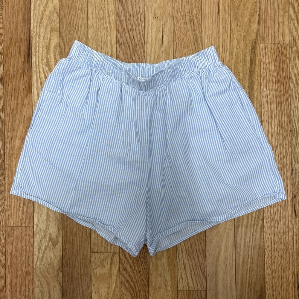 Subdued Blue And White Striped‎ Boxer Shorts - Size Large